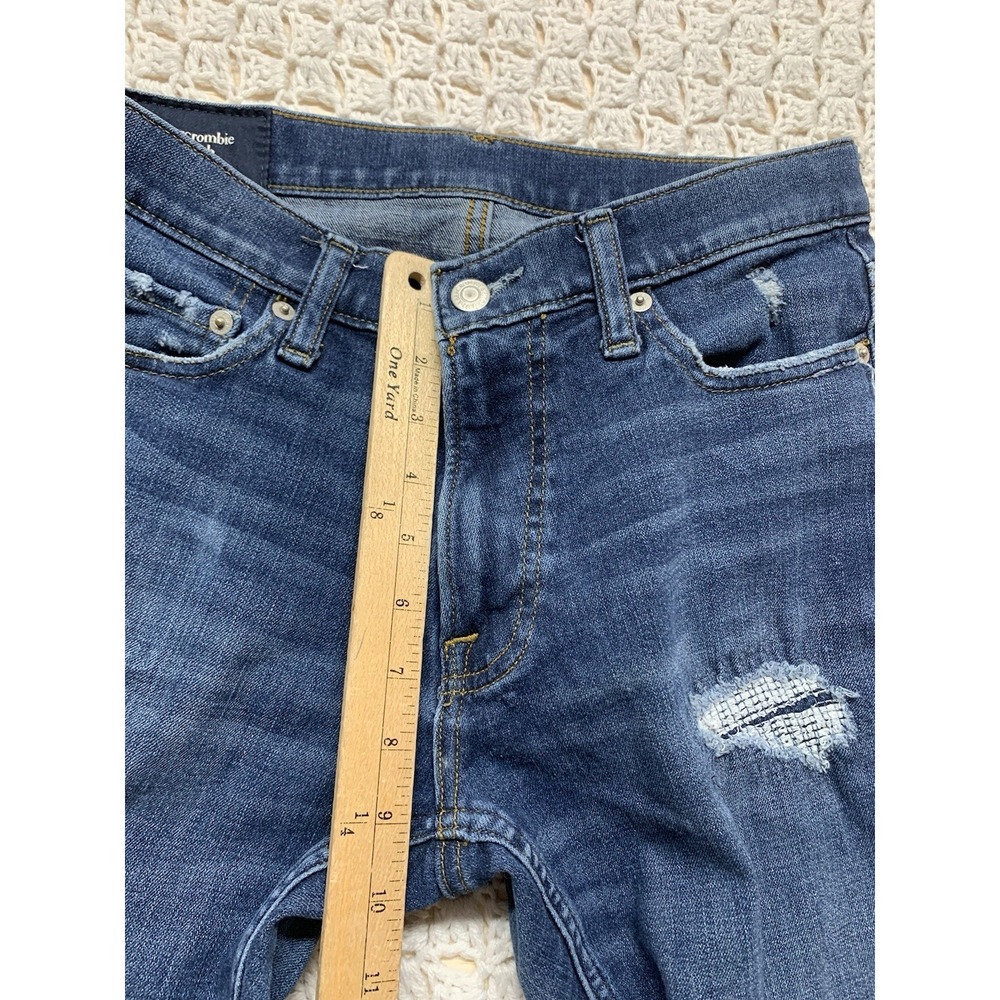 Abercrombie Fitch Jeans Men's Tag 30x32‎ Approx 30x30 Skinny Stretch Blue Denim - Picture 10 of 12